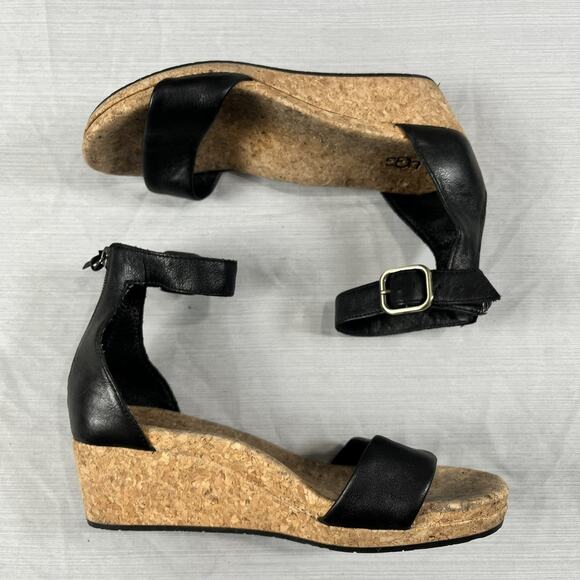 UGG Zoe II Wedge Sandals Women’s Size 10 Open Toe Ankle Strap Casual 1019973 - Picture 2 of 5